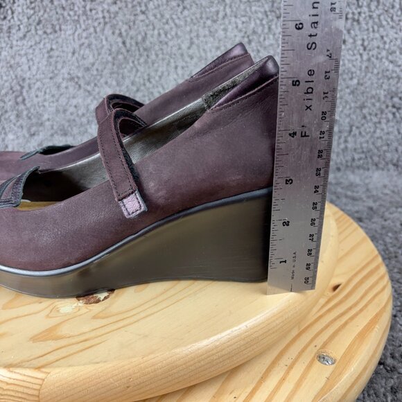 Naot Shoes Day Wedge Heel Mary Jane Womens Size 6 Purple Nubuck Leather Pump - Picture 5 of 8